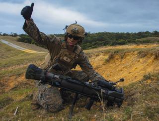 A Marine with Battalion Landing Team 1/1 prepares a Multi-Role Anti-Armor Anti-Personnel Weapon at Camp Schwab, Okinawa, in February 2024. Light infantry would be designed to operate with little in the way of supporting fires, depending instead mainly on the weapons Marines can carry themselves.