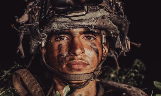An antitank missileman with 1st Battalion, 6th Marine Regiment, 2d Marine Division,  during a Marine Corps Combat Readiness Evaluation on Camp Lejeune, North Carolina, in October 2022. 